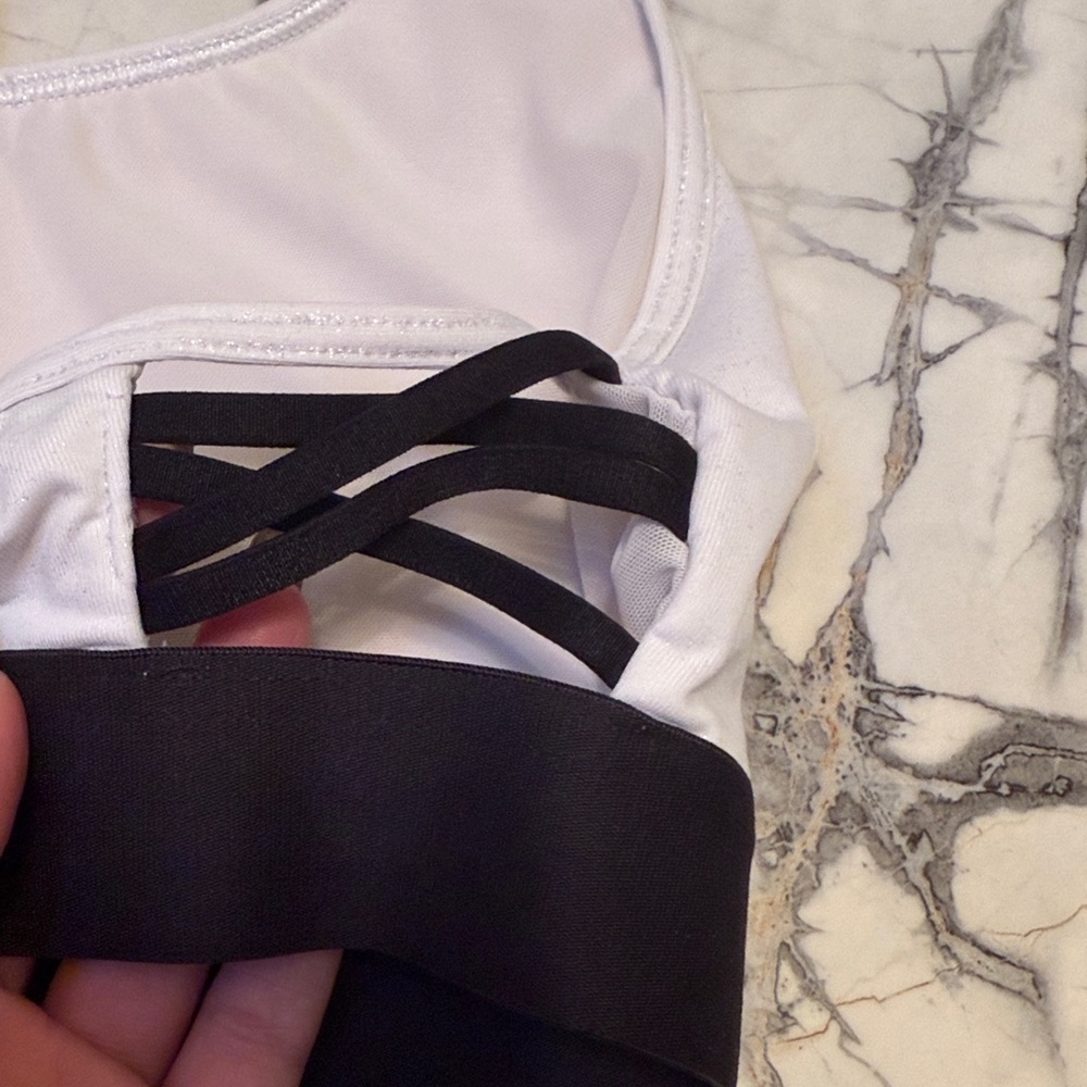 Elegant White Shimmery Sports Bra Like New - Picture 4 of 13